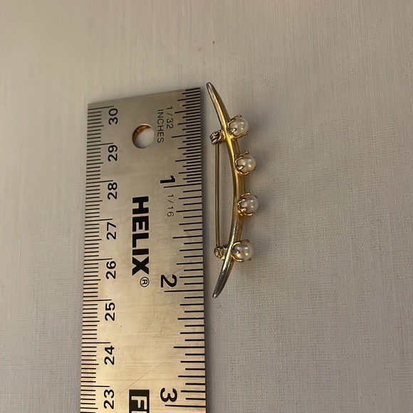 Estate jewelry Gold and pearl brooch - Picture 6 of 8